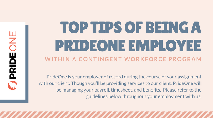 Top Tips of being a PrideOne employee
